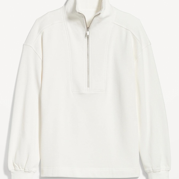- NWT OLD NAVY Oversized Half-Zip Pullover Tunic  Color: Sea Salt Top Mock Large - Picture 1 of 5